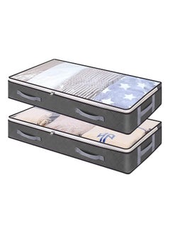 Under Bed Storage Containers, Large Capacity Foldable Underbed Storage Bags Organizer, Clothes Storage Bins with Clear Window and Reinforced Handles for Blanket, Comforter, Bedding, Toys