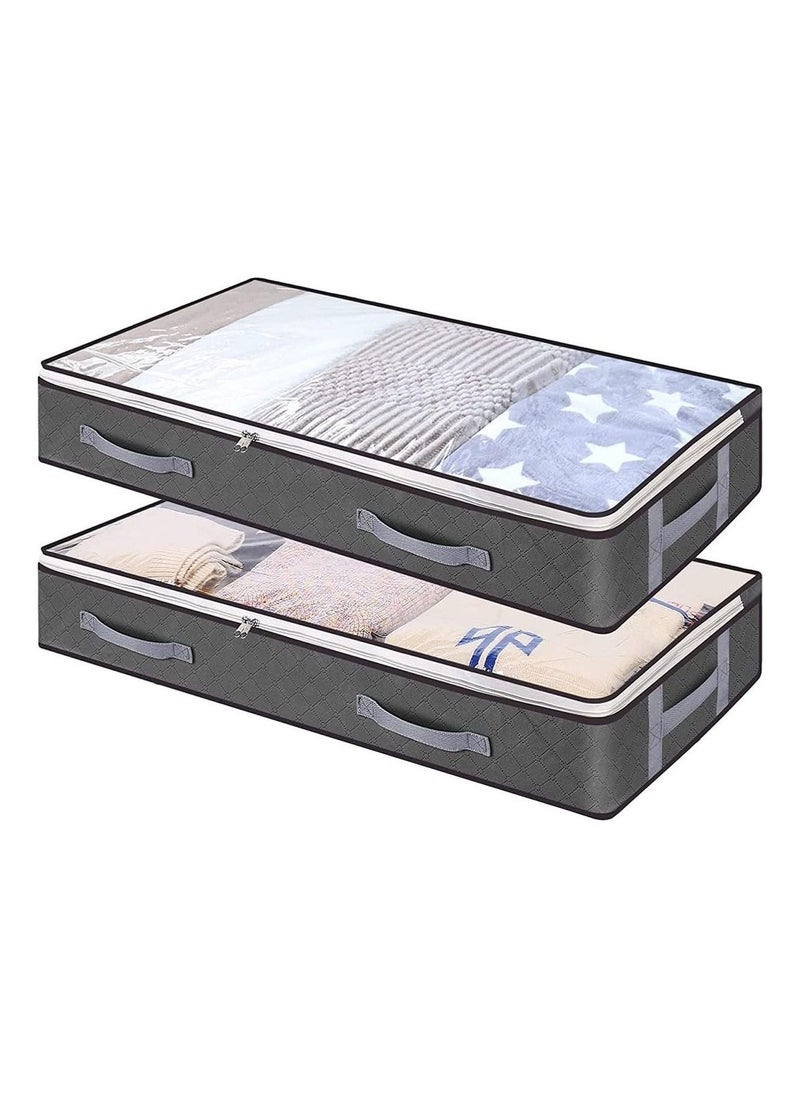 Arabest - Under Bed Storage Containers, Large Capacity Foldable Underbed Storage Bags Organizer, Clothes Storage Bins with Clear Window and Reinforced Handles for Blanket, Comforter, Bedding, Toys - Image 1