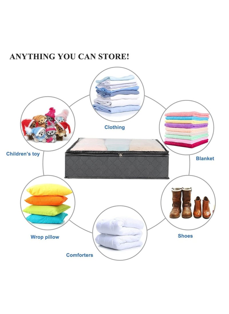 Arabest - Under Bed Storage Containers, Large Capacity Foldable Underbed Storage Bags Organizer, Clothes Storage Bins with Clear Window and Reinforced Handles for Blanket, Comforter, Bedding, Toys - Image 1