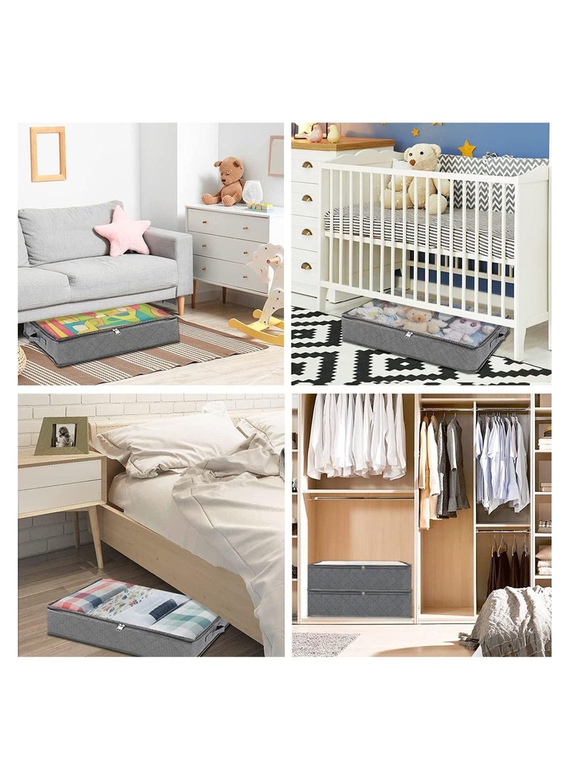 Arabest - Under Bed Storage Containers, Large Capacity Foldable Underbed Storage Bags Organizer, Clothes Storage Bins with Clear Window and Reinforced Handles for Blanket, Comforter, Bedding, Toys - Image 1