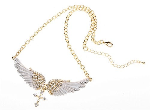 Szxc Womens Guardian Angel Wings Cross Jewelry Sets - Choker Necklace & Dangle Earrings Sets - Women Biker Jewelry - Image 4