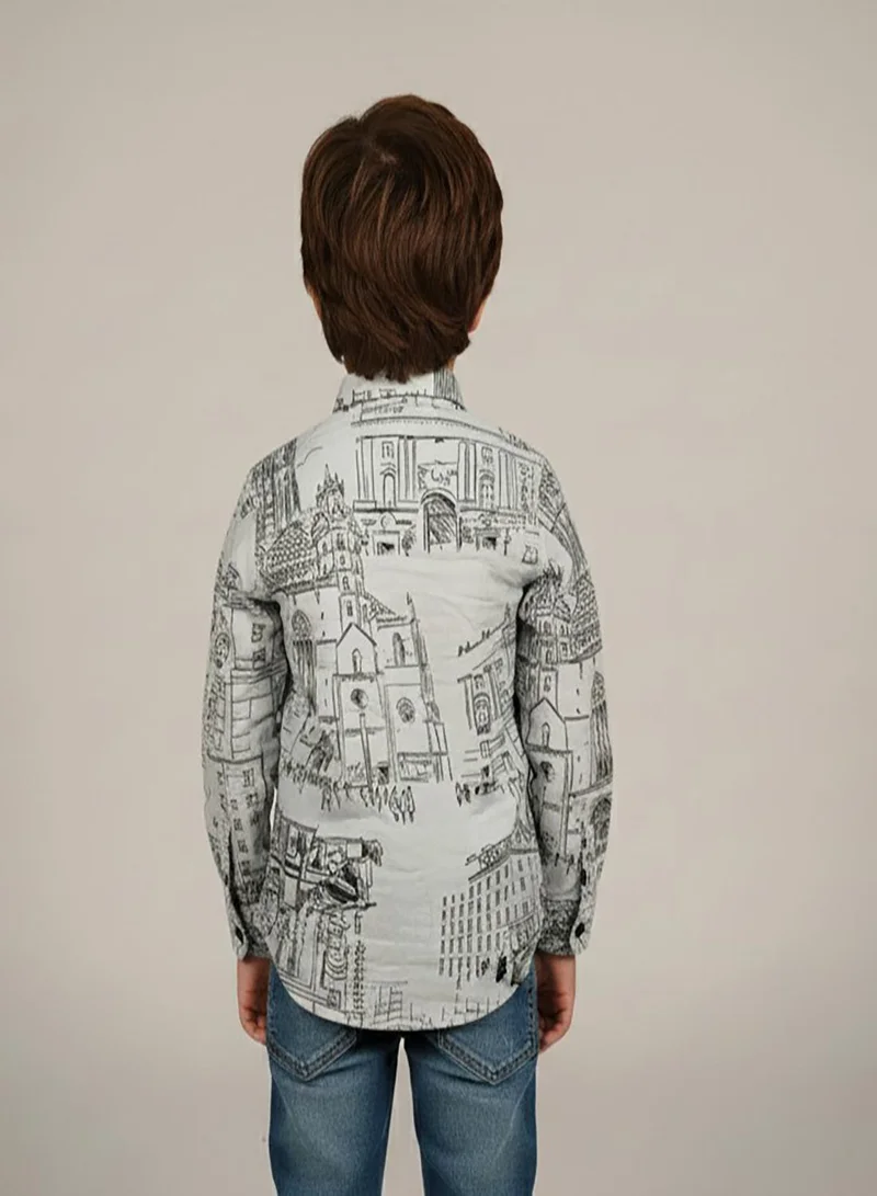 babyqlo Boys Printed Cotton Casual Shirt