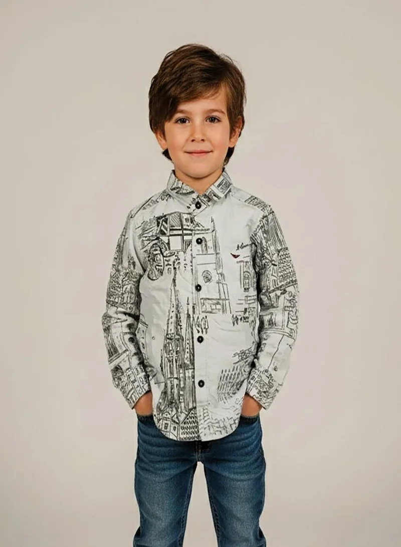 babyqlo Boys Printed Cotton Casual Shirt
