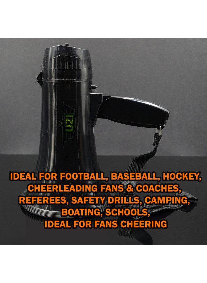 CampCo Uzi UZI-MP-204R 15-Watt Megaphone with Siren, Adjustable Volume and Recording Playback, Black - Image 4