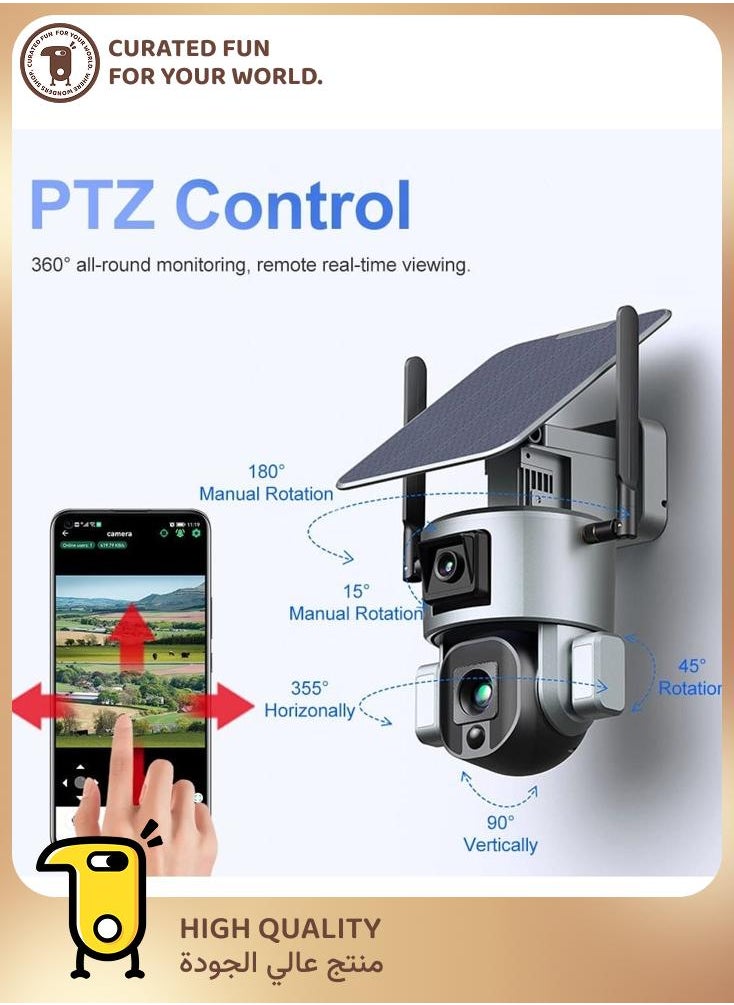LS Vision (with 128G TF SD card)MS1 Solar 4G / 4K PTZ Security Camera – 20× Optical Zoom (300 m) | Dual 4K Lenses  - Image 1