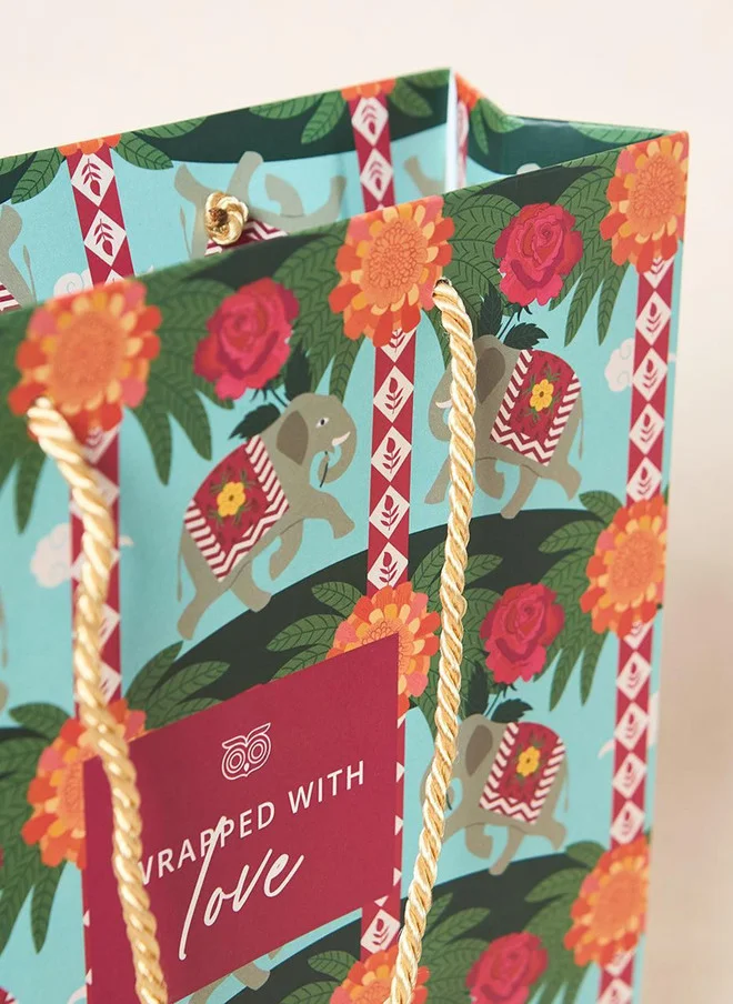 Chumbak  Royal Tuskar Gift Bag with Tag - Small  | Best Price UAE