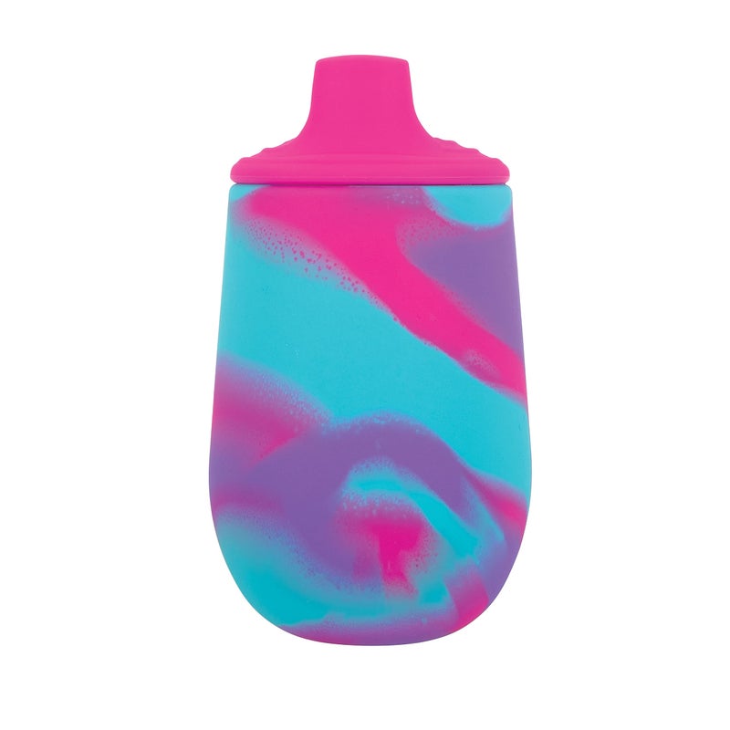 Nuby Silicone Tie-dye First Training Cup with Free Flow Soft Spout - 6oz, 6+ Months, Pink/Purple - Image 5
