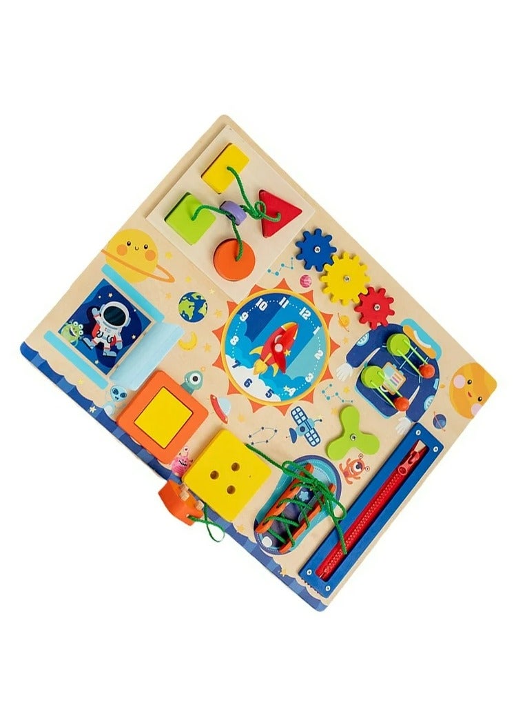 Factory Price Kids Montessori Wooden Utility Busy Board - B - Image 4