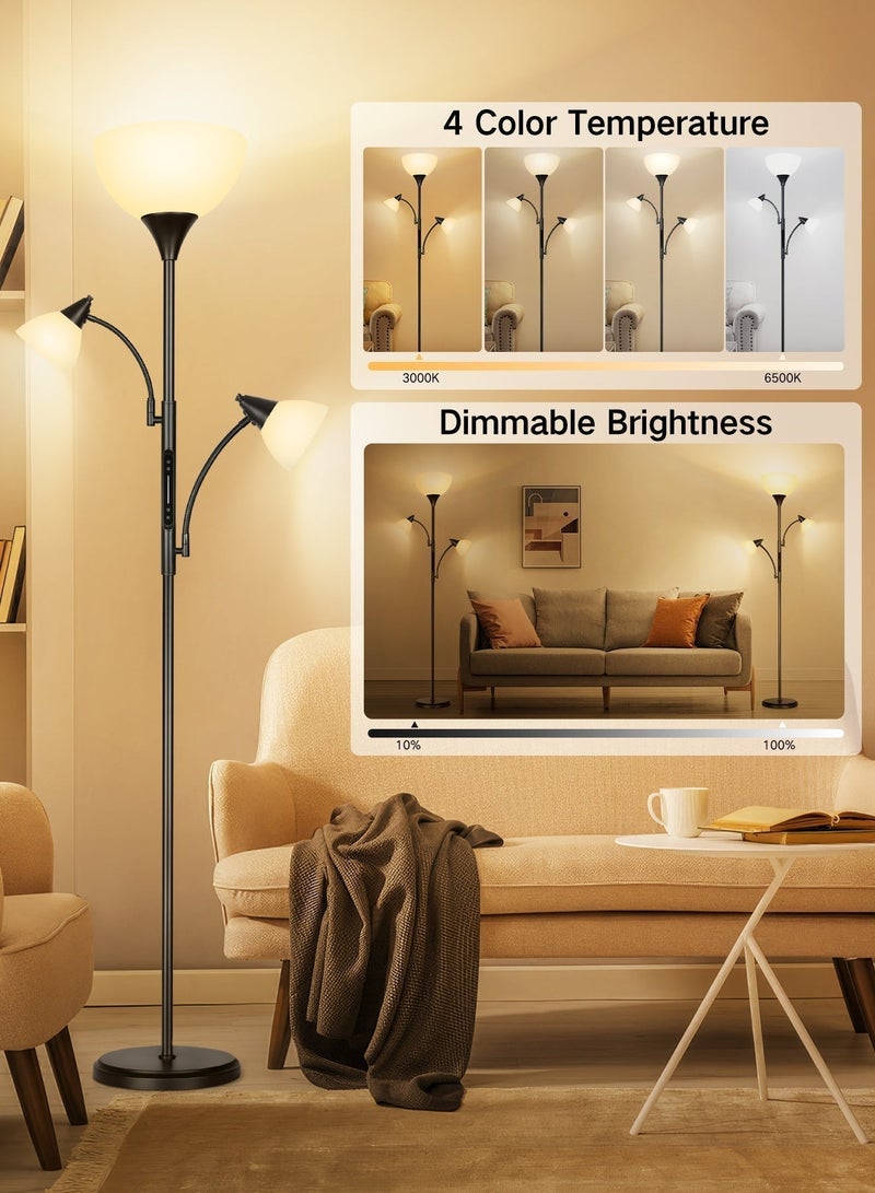 OUTON Floor Lamp with App & Remote Control, Modern Dimmable Floor Lamp for the Living Room, Bedroom, and Gaming Room，3000K-6000K Color Temperatures Luxury Modern Standing Lamp Matte Black Includes 3 Light Bulbs - Image 3