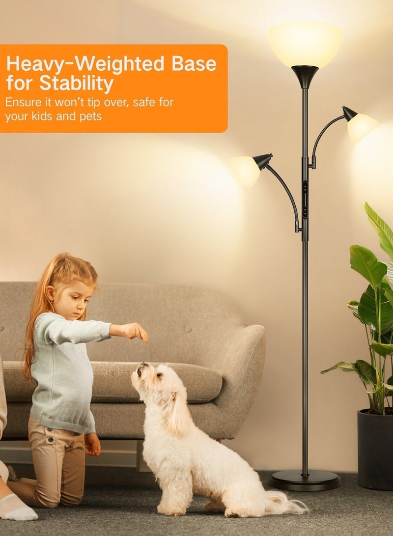 OUTON Floor Lamp with App & Remote Control, Modern Dimmable Floor Lamp for the Living Room, Bedroom, and Gaming Room，3000K-6000K Color Temperatures Luxury Modern Standing Lamp Matte Black Includes 3 Light Bulbs - Image 4