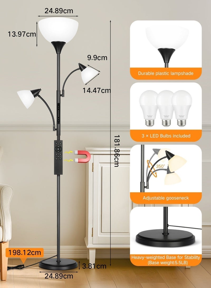 OUTON Floor Lamp with App & Remote Control, Modern Dimmable Floor Lamp for the Living Room, Bedroom, and Gaming Room，3000K-6000K Color Temperatures Luxury Modern Standing Lamp Matte Black Includes 3 Light Bulbs - Image 5