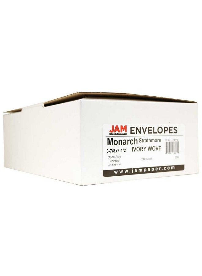 JAM Paper Monarch Strathmore Invitation Envelopes 3 7 8 X 7 1 2 Ivory Wove 50 Pack - Image 5