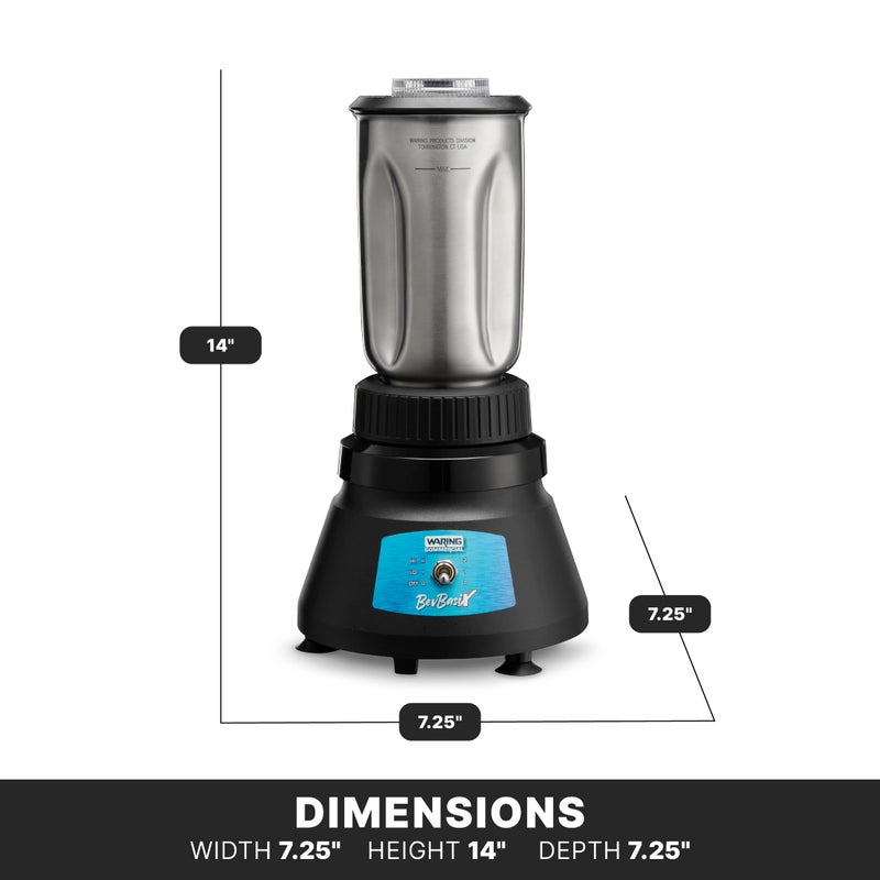 Waring Commercial 1/2 HP Bar Blender 2-Speed with 32 oz. Stainless Steel Container - Image 5