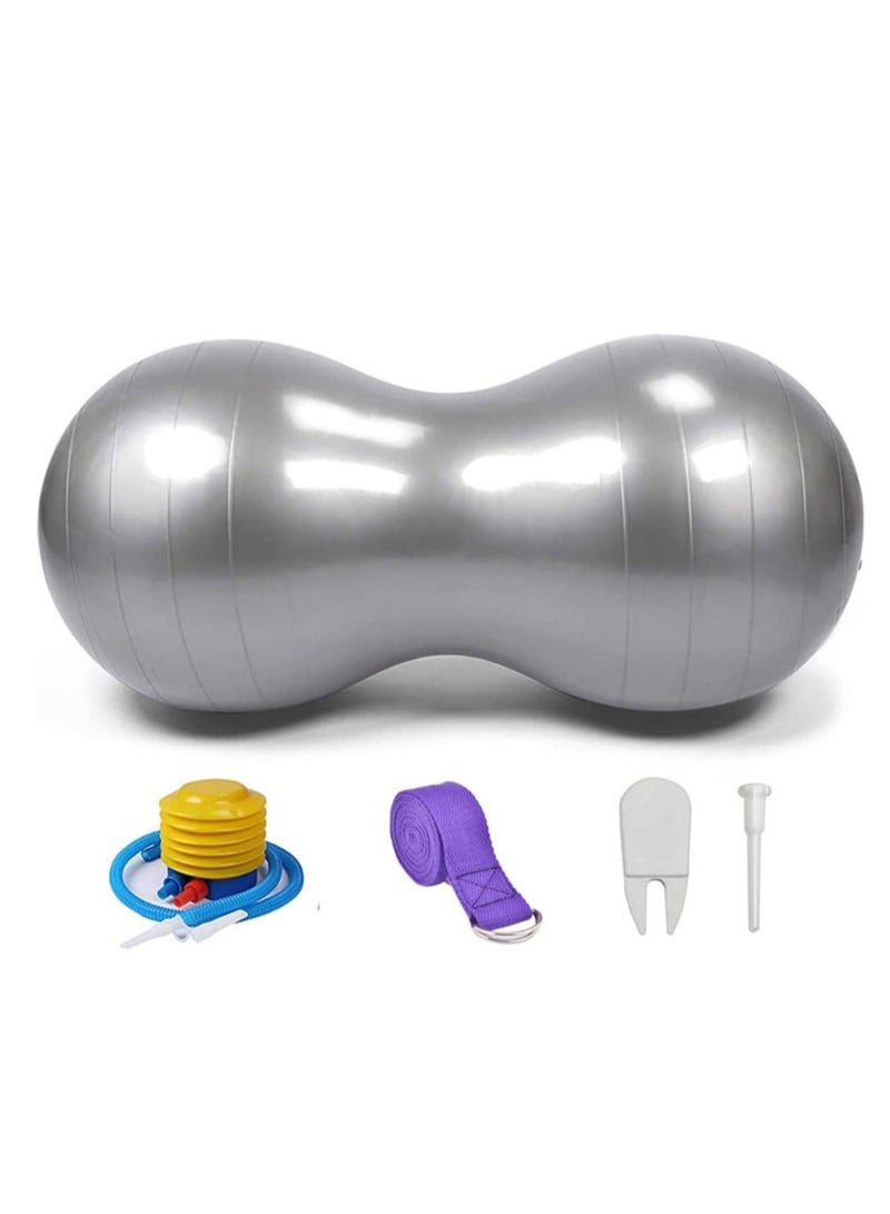 اسم المحتوى ناريلا Peanut Ball, Exercise Yoga Balance Stability Sitting Anti Burst Ball for Labor Birthing, Kids Sensory Toys, Home  Gym Fintness, Include Pump Strap - Image 1