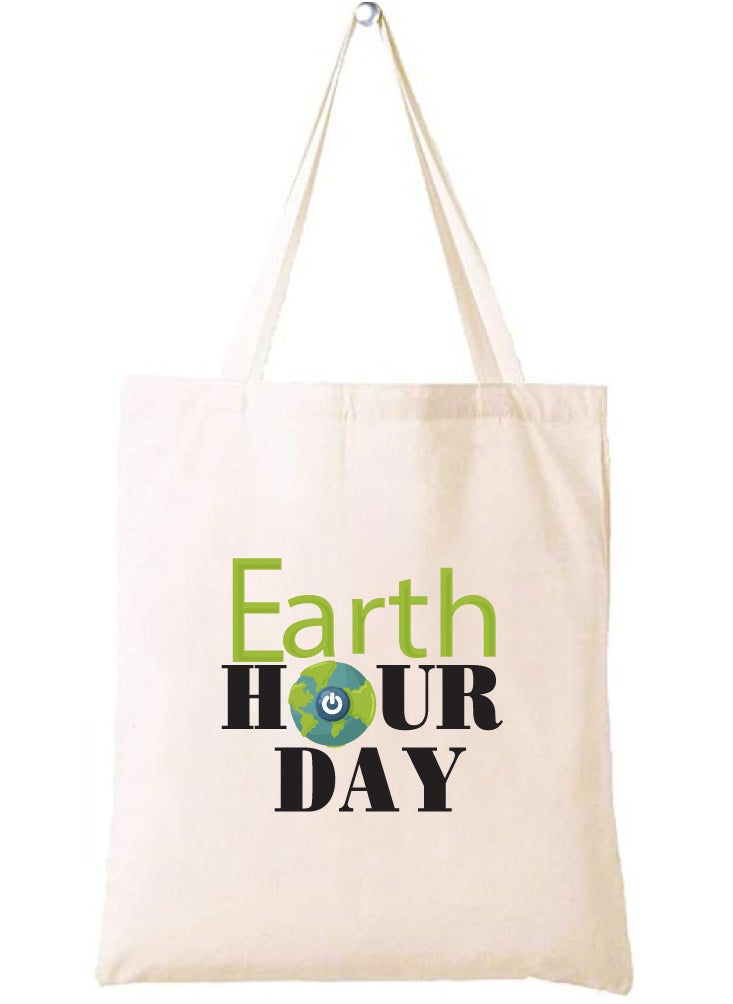 PRINTSHOP4ME Earth Hour Tote Bag-Cotton Canvas,Reusable-Perfect For School,Travel And Birthday Gift-Eco-Friendly Canvas Cotton Tote Bag For Women-Earth Day Gift  - Image 1