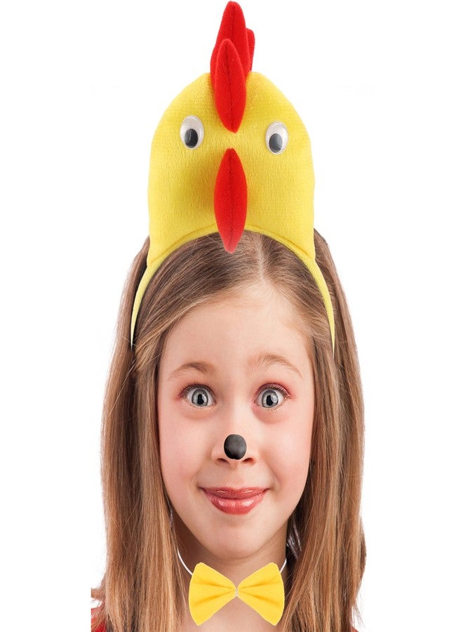 Exacoo 6Pcs Chicken Animal Costume Set Chick Headband With Beak Bowtie Tail Gloves Yellow Tutu Skirt Dress Up Cosplay Party Accessories Big Bird Costumes Chicky Outfit - Image 3