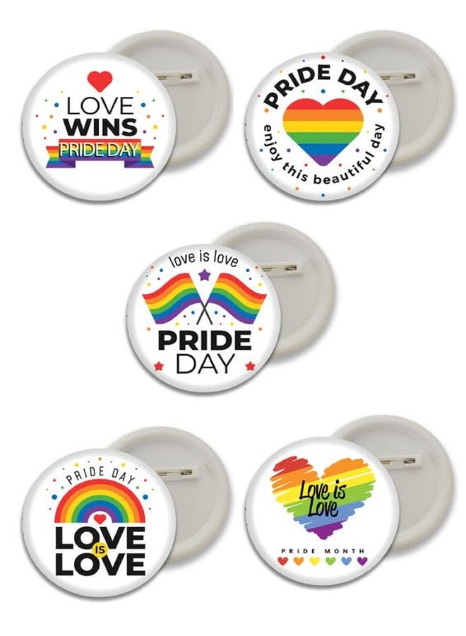 D2C LGBT+ Community Plastic Button Badges - 58MM Size, Multicolor Pack of 5 - Celebrate Diversity and Inclusivity with Stylish Pride Batches for Bags, Backpacks! D1 - Image 1