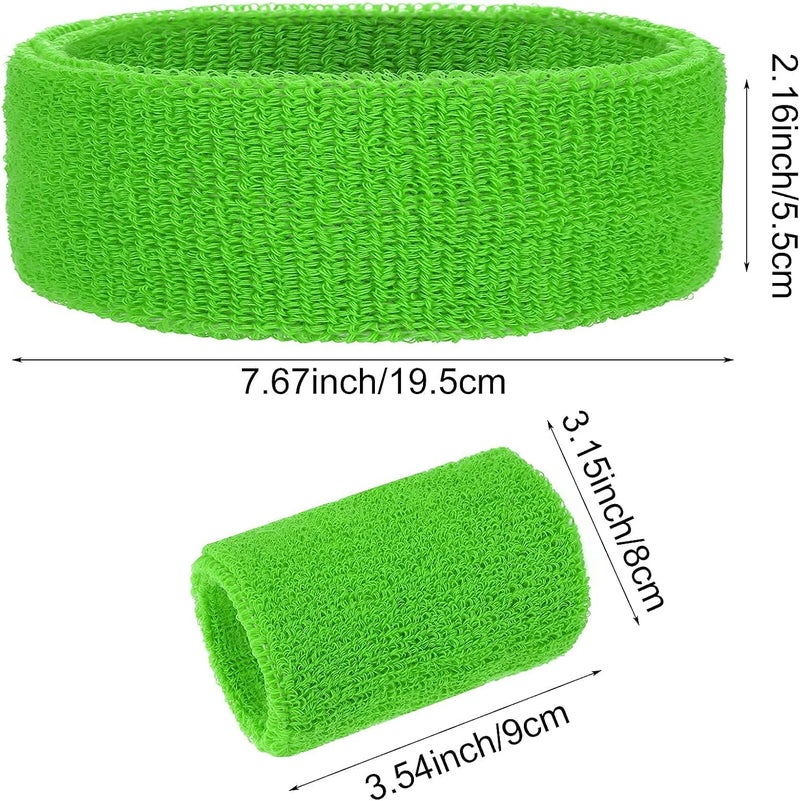 Aster 6pcs Headband Wristband Set, Including 2pcs Sports Headband and 4pcs Wristband Sports Band Colorful Striped Sweatband for Men and Women Basketball Soccer Yoga Badminton Tennis Volleyball Golf - Image 4