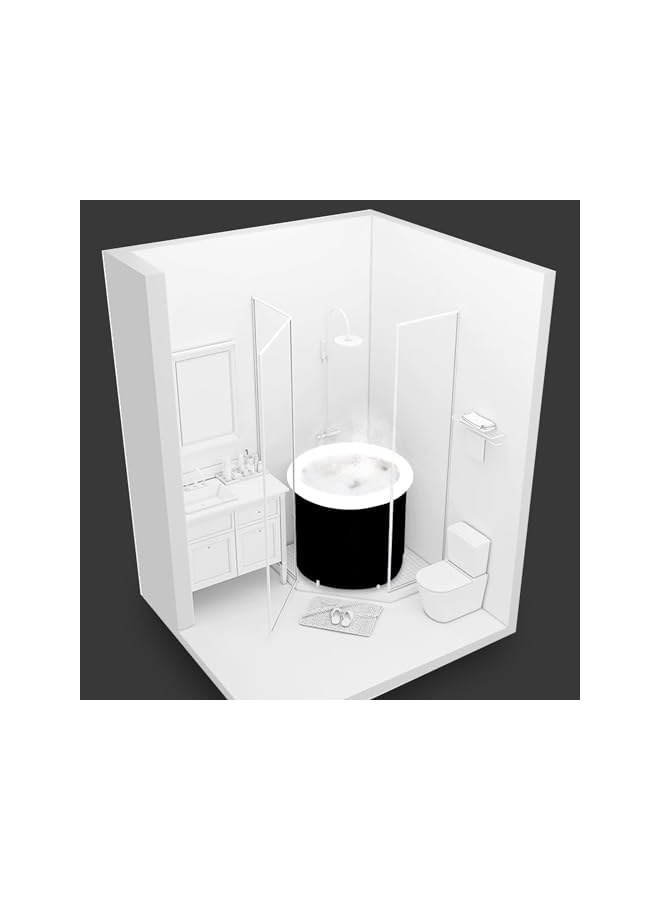 The Bros Zertylre Ice Bathtub for Athletes, Free-Standing Blow Up Bath Tub with Lid Portable Folding Ice Bathtub for Athletes, Outdoor Indoor, SPA Bath (33.5 x 33.5 x 29.5 inches) - Image 2