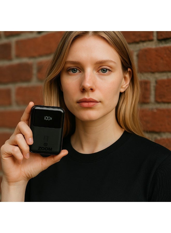 زوم بلس ZP10 10000 مللي أمبير في الساعة مع PD22.5W (سلسلة MAXIMO) بنك طاقة فائق السرعة مع منفذ USB-C واحد ومنفذ USB-A واحد، حزمة بطارية شحن سريع تدعم أي نوع من الملحقات الإلكترونية وأيضًا أي نوع من الهواتف وأجهزة الكمبيوتر المحمولة والمزيد - Image 4