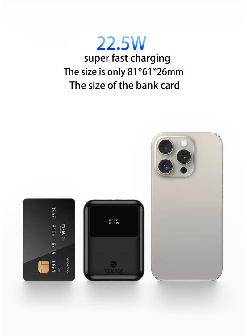 زوم بلس ZP10 10000 مللي أمبير في الساعة مع PD22.5W (سلسلة MAXIMO) بنك طاقة فائق السرعة مع منفذ USB-C واحد ومنفذ USB-A واحد، حزمة بطارية شحن سريع تدعم أي نوع من الملحقات الإلكترونية وأيضًا أي نوع من الهواتف وأجهزة الكمبيوتر المحمولة والمزيد - Image 2