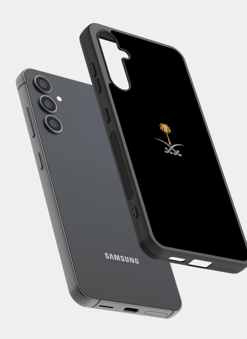 بكسلات كفر سامسونج جالكسي ايه 24 شعار السعودية اسود ذهبي - Image 2