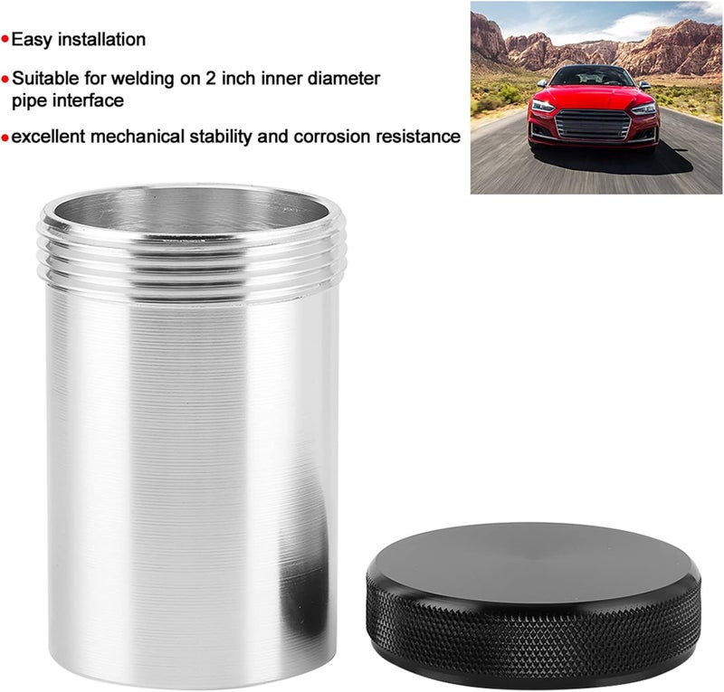 klarako Filler Neck Cap, 2 Inch Aluminum Alloy Weld On Gas Filler Neck Oil Fuel Tank Cap Car Refitting Parts Filler Cap(Black) - Image 2