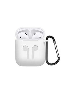 Generic Protective Silicone Air Pods Case with hook White Color  - Image 4