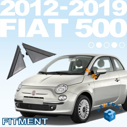 APPERFiT Fiat 500 Door Mirror Flag Cover Molding (Gloss Black) Left Driver & Right Passenger Side Compatible with 2012-2019 Fiat 500 Replaces 1SH17KX7AA 1SH16KXAA - Image 3