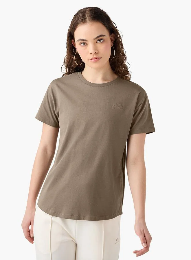 Kappa Kappa Logo Detail Crew Neck T-shirt with Short Sleeves