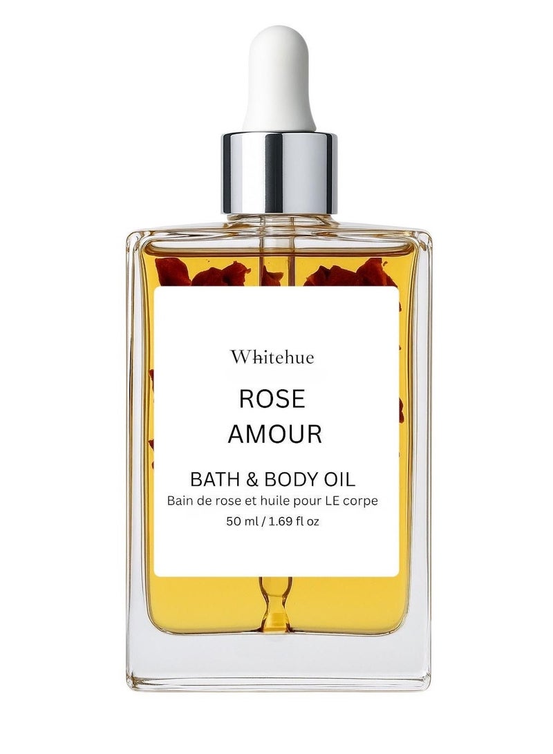 Whitehue Rose Amour Body & Hair Oil – Marula Infused – Deep Hydration & Glow - Image 1