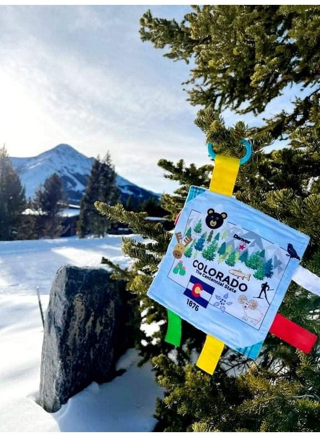 The Learning Lovey Baby Jack & Co 8x8' Crinkle Learning Lovey Tree Toys for Infants - Learn USA geography - Soft & Safe BPA Free w/Stroller Clip (Colorado) - Image 5