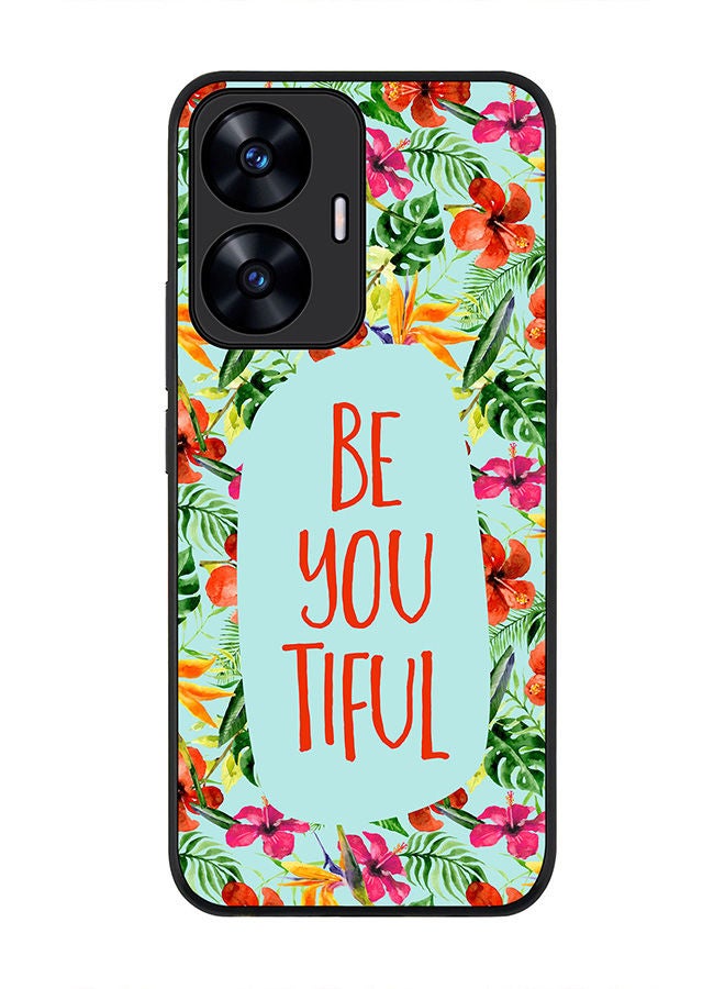 Stylizedd Rugged Black edge case for Realme C55 4G Slim fit Soft Case Flexible Rubber Edges Anti Drop TPU Gel Thin Cover -  Be You Tiful - Image 1