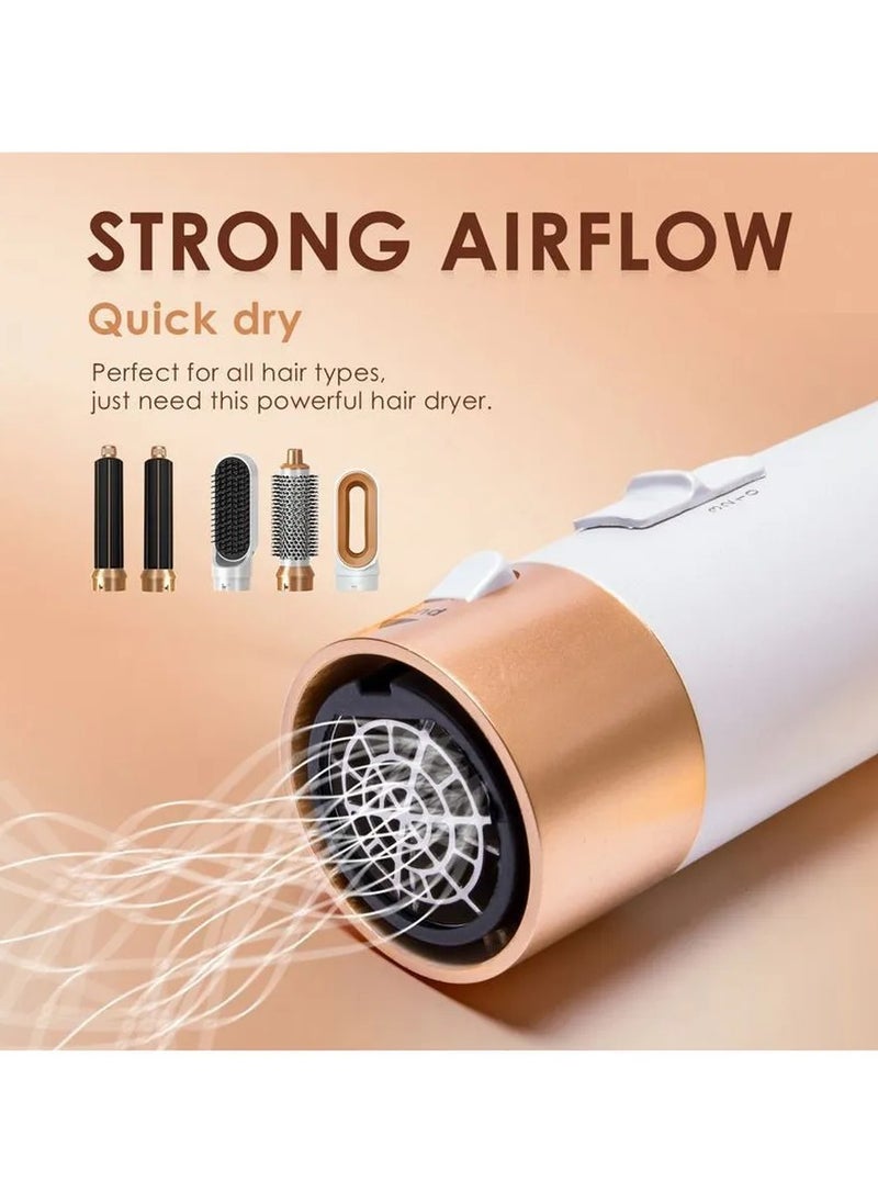 DOSCHER 5-in-1 Hair Dryer Brush & Styling Tool Set All-in-One Salon Hot Air Styler for Drying, Combing, Curling, Straightening & Preventing Hand Burns  - Image 3
