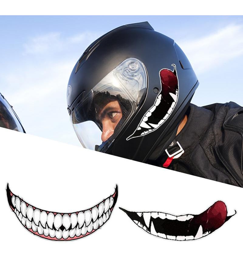 Motorcycle Helmet Decoration Sticker L Teeth DIY Self Adhesive Teeth Design - Image 5