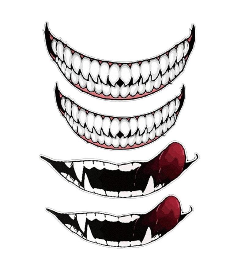 Motorcycle Helmet Decoration Sticker L Teeth DIY Self Adhesive Teeth Design - Image 1