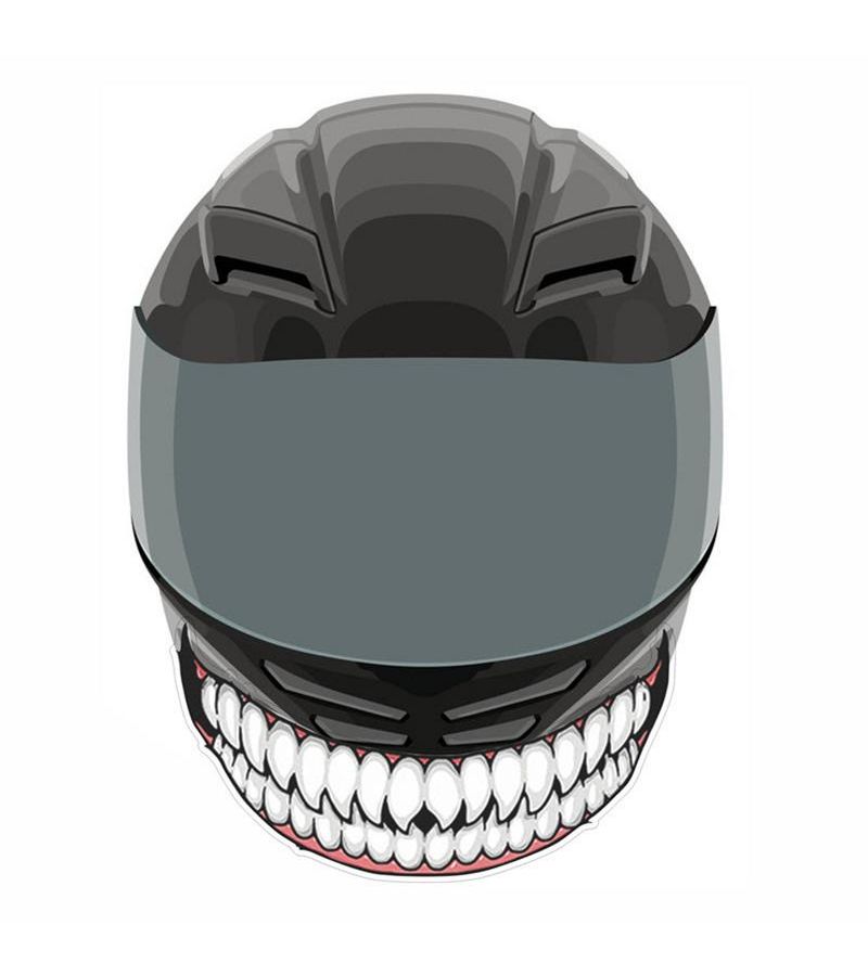 Motorcycle Helmet Decoration Sticker L Teeth DIY Self Adhesive Teeth Design - Image 3