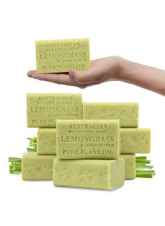 Lemongrass & Lemon Myrtle 6.6 Oz. (187 G) Soap Bars Natural Ingredient Bar Soap All Skin Types Women & Men Shea Butter Enriched Pack Of 8