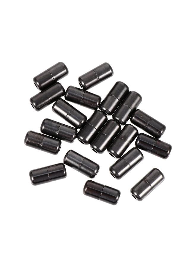 klarako 20pcs Tieless Elastic Laces Clasps Metal Capsule Lock Buckles Tip Ends Metal Connectors for Sneaker Shoelaces Hiking Boots Black - Image 1