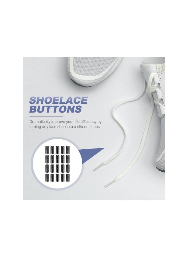 klarako 20pcs Tieless Elastic Laces Clasps Metal Capsule Lock Buckles Tip Ends Metal Connectors for Sneaker Shoelaces Hiking Boots Black - Image 4