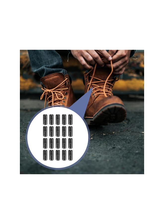 klarako 20pcs Tieless Elastic Laces Clasps Metal Capsule Lock Buckles Tip Ends Metal Connectors for Sneaker Shoelaces Hiking Boots Black - Image 3