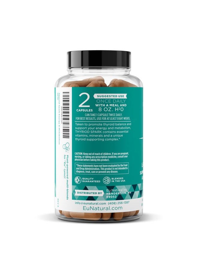 Spark Energy Support – Thrive, Naturally Fight Fatigue, Balance Hormones, Promote Focused Energy – Zinc, Selenium, Iodine – 60 Vegetarian Soft Capsules