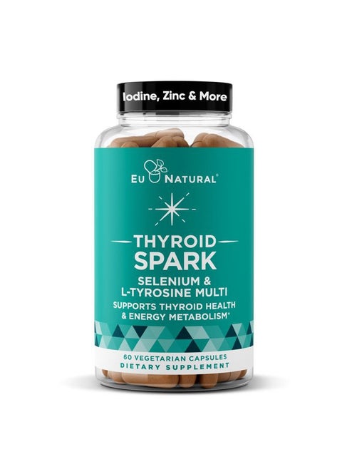 Spark Energy Support – Thrive, Naturally Fight Fatigue, Balance Hormones, Promote Focused Energy – Zinc, Selenium, Iodine – 60 Vegetarian Soft Capsules