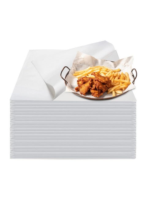 100PCS Deli Paper Sheets 12×12", Unbleached White Wax Paper Sheets for Food Basket Liners, Precut Parchment Paper Baking Sheets for Cookies, Grease Resistant Sandwich Wrappering Paper by Neyimqr