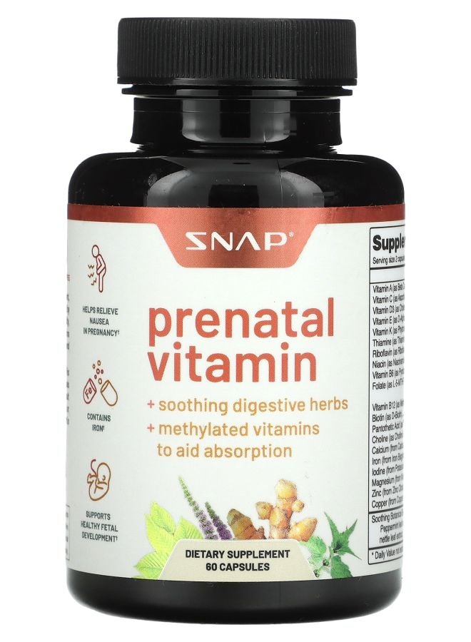SNAP SUPPLEMENTS Prenatal Vitamin 60 Capsules - Image 2