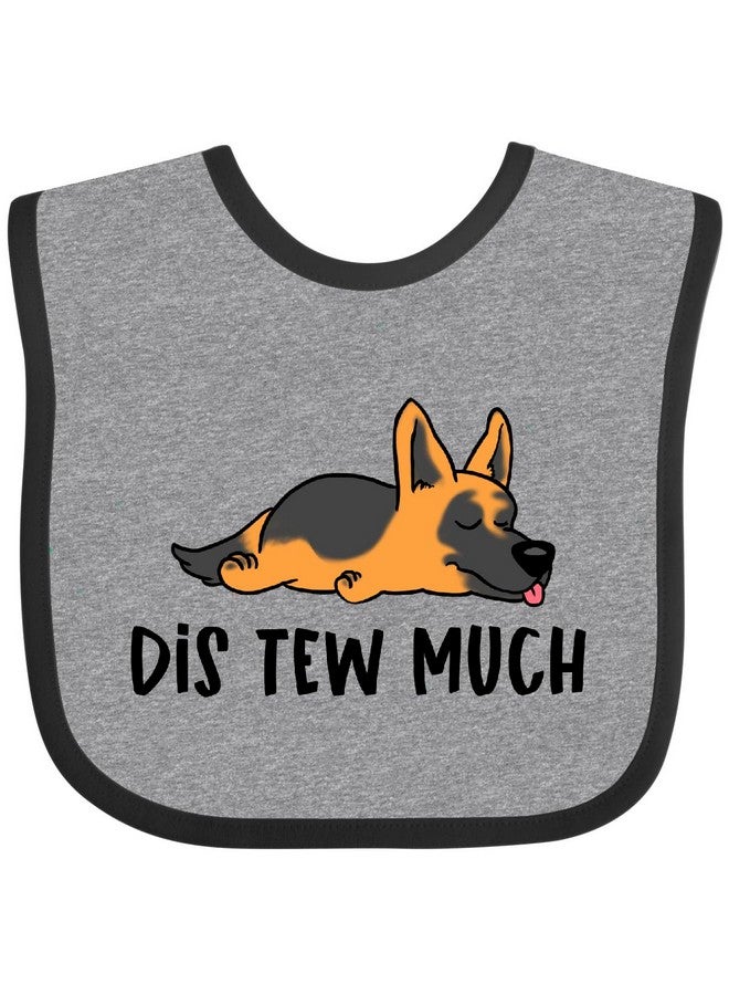 inktastic Napping Dis Tew Much German Shepherd Baby Bib Heather and Black 3b0a7 - Image 1