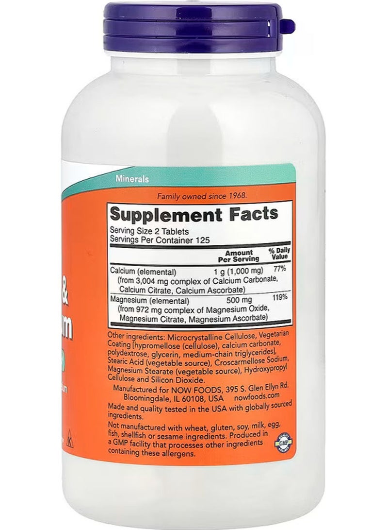 now Calcium Magnesium, 250 Tablets - Image 2