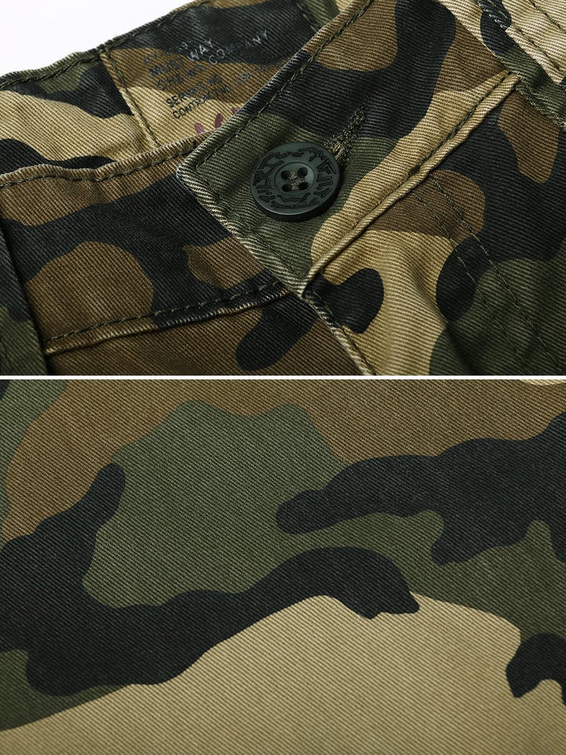 OCHENTA Men's Camo Cargo Pants Cotton Casual Work Tactical Combat Tactical Pant with 8 Pockets Army Green Camo M 38 - Image 5