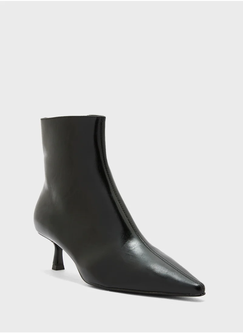 مانجو Zipped Through Kitten Heel Ankle Boots