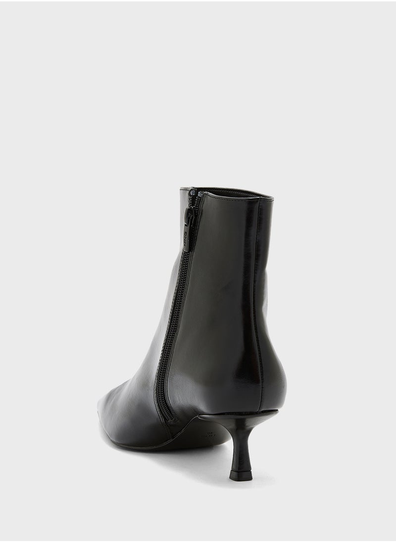 MANGO Zipped Through Kitten Heel Ankle Boots  - Image 3